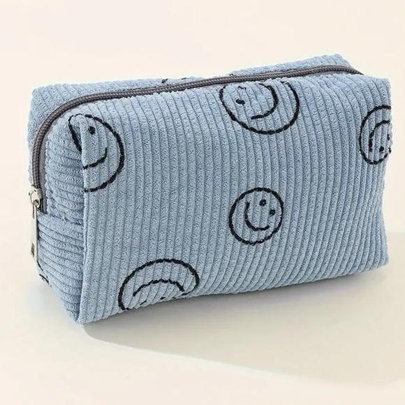 Smiley Face Corduroy Makeup Bags - Picture 9 of 10